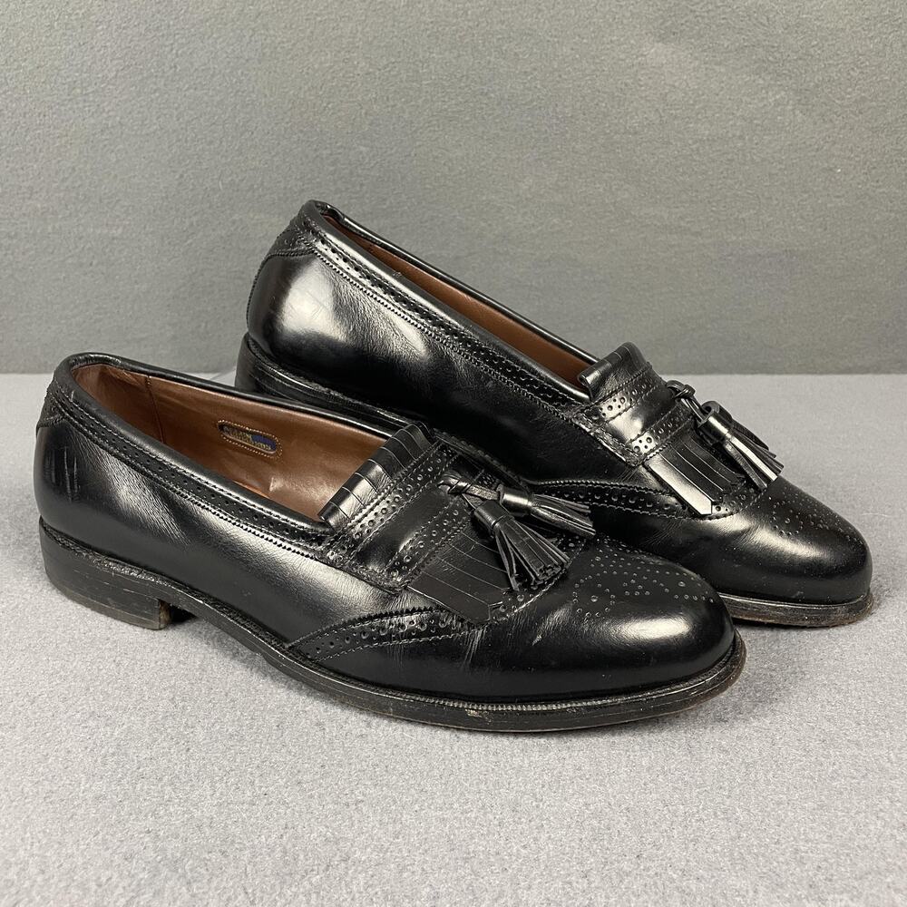 Allen Edmonds Bridgton Shoes Mens Size 8.5 D Black Leather Tassel Brogue Loafer
